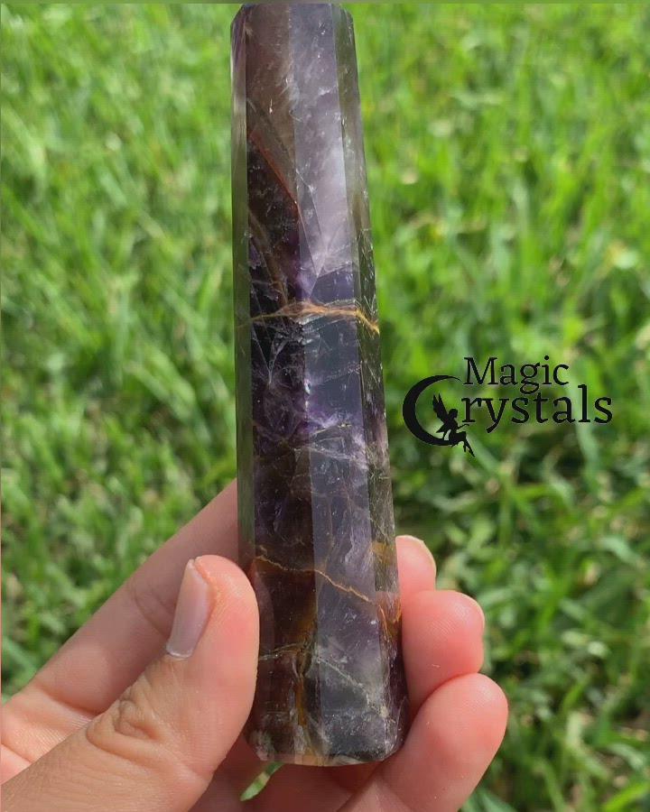 Amethyst Polished Stone Obelisk | Magic Crystals. These amethyst obelisks hold a power all their own as they symbolize the ancient obelisks found in Egypt. Shop Amethyst obelisks, wands and pencil points. Amethyst Obelisks and Towers are extremely powerful and protective stone with a high spiritual vibration, it is also a natural tranquilizer.