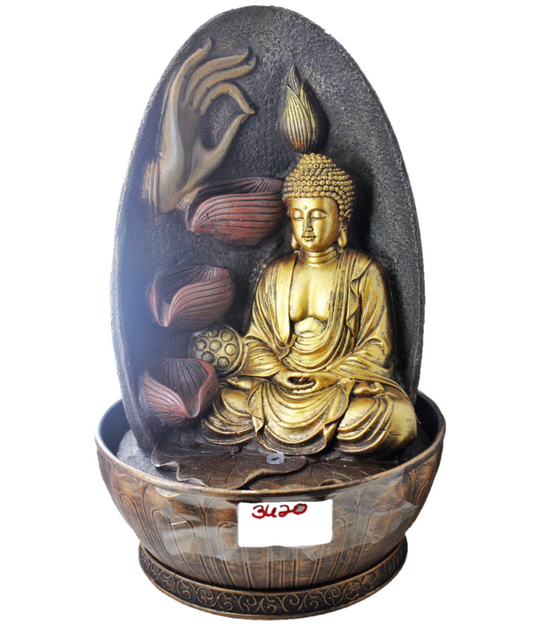 Golden Buddha Blessing Indoor Fountain - Magic Crystals