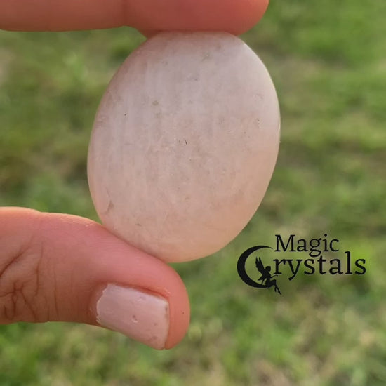 Peach-Moonstone-Palm-Stone. Natural Gemstone Palm Stone.Looking for Natural Gemstone Palm Stone - Worry Meditation Stones? Shop at magiccrystals.com . Magic Crystals carries Palmstones - Meditation Stones with FREE SHIPPING AVAILABLE. Empathetic, supporting and glowing with soft, pretty color, this Jade palm stone is a wonderful crystal gift for someone you love.