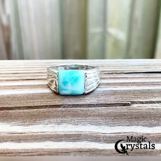 Looking for AAA quality Dominican Larimar Ring ? Shop Genuine Larimar jewelry set in 925 Sterling Silvera at Magic Crystals. We carry Larimar necklace, Sterling Caribbean Larimar pendant, Gift For Her, or HIM Gemstone Pendant. Magiccrystals.com carries the essence of the ocean.