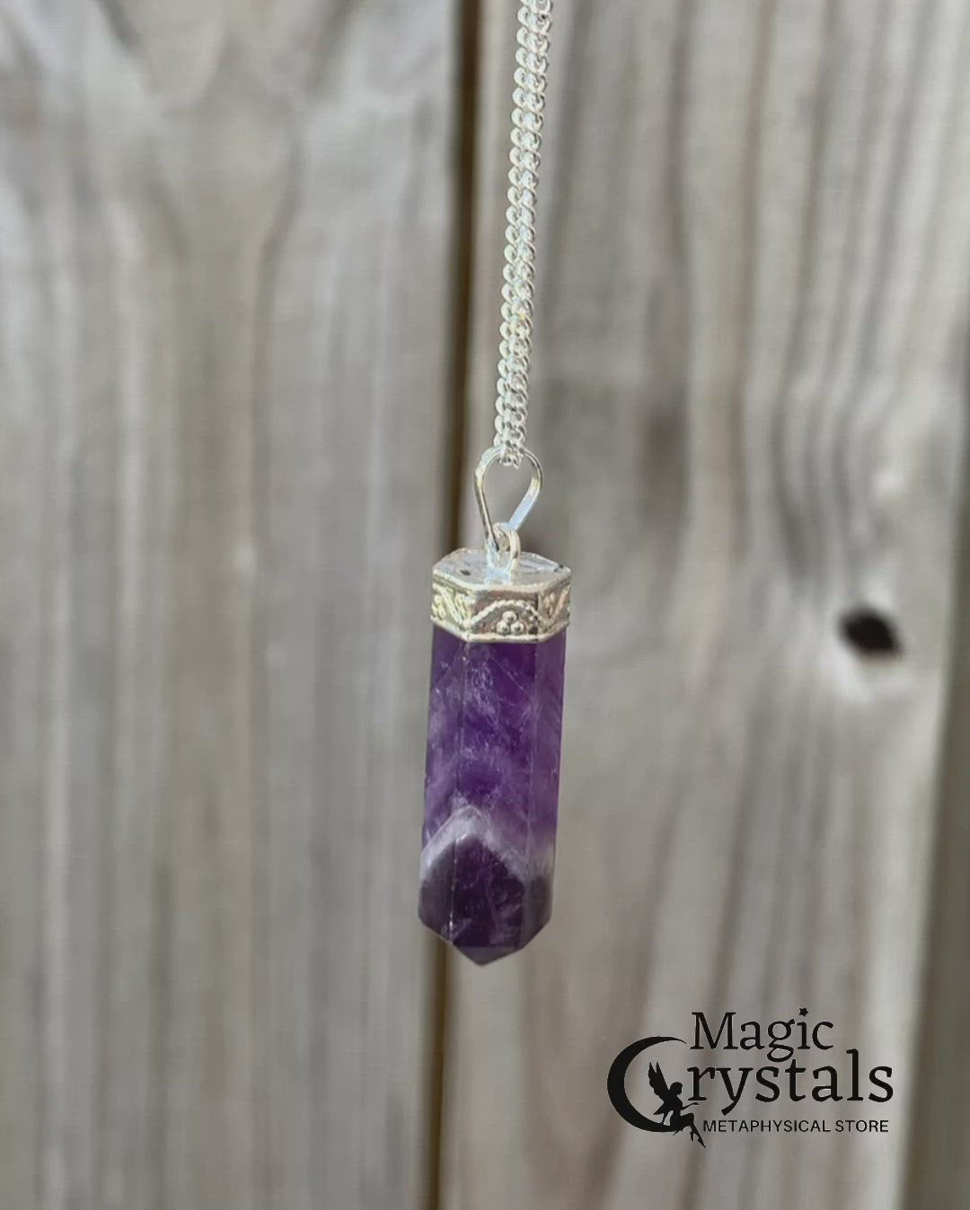Amethyst Single Point Crystal Necklace