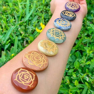 7 Chakra Stones Set - Mixed Natural Tumbled Crystals, Approx 160g, Includes Rose Quartz, Amethyst, Clear Quartz & More