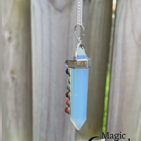 Opalite-Double-Point-Chakra-Necklace - Magic Crystals