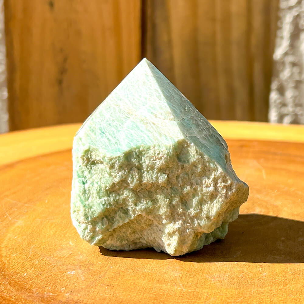 Amazonite Power Point - Looking for a Polished Point - Stone Points - Crystal Points - Power Point - Crystal Point Large - Crystal Point Tower - Stone Point? MagicCrystals.com has a wide variety of crystal points to power you grid!. These are used as an Alter Crystal Tower.  Magic Crystals offers free shipping! Crystal Grid Point