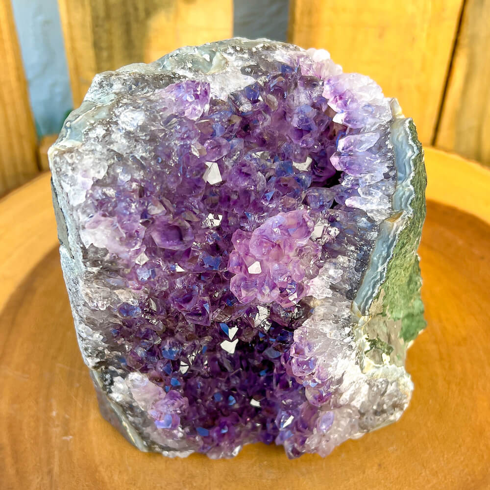 Shop at Magic Crystals for Large Amethyst Polished Geode - Cathedral Amethyst. VERY High Quality. World’s Highest Quality Amethyst Geode, Crystals and Stones, Healing stones. Top Rated Mineral Dealer. Authenticity Certificates. Deep & Rich Hues. Amethyst from Brazil and Uruguay available.