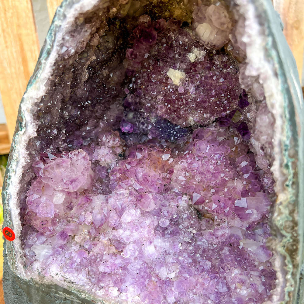 Large 24.14 lbs Amethyst Polished Geode - Polished Amethyst Geode Cluster - Cathedral Amethyst #44, Stone Point, Crystal Point, Amethyst Tower, Power Point at Magic Crystals. Natural Amethyst Gemstone for PROTECTION, PEACE, INSPIRATION. Magiccrystals.com offers FREE SHIPPING and the best quality gemstones.