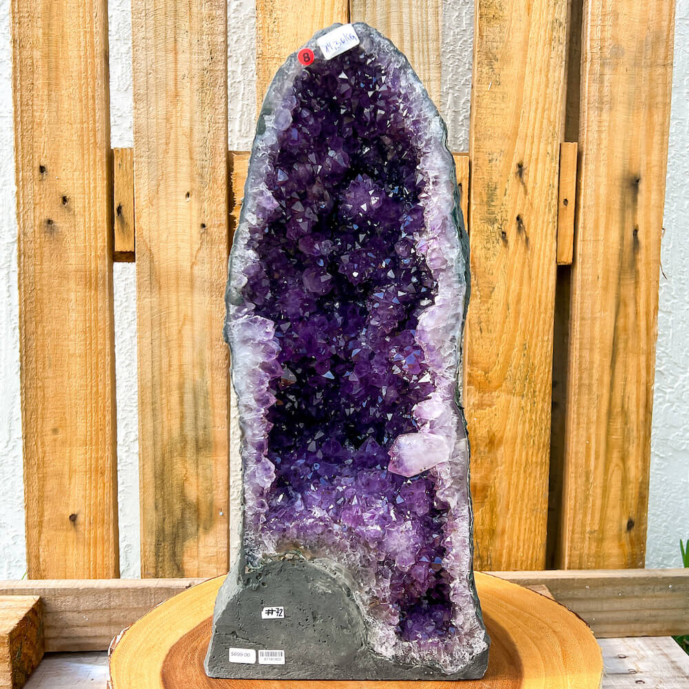 Large Amethyst Geode #72- Amethyst Stone - Purple Stone. Buy Magic Crystals - Large Druzy Amethyst Cathedral, Amethyst Stone, Purple Amethyst Point, Stone Point, Crystal Point, Amethyst Tower, Power Point at Magic Crystals. Natural Amethyst Gemstone for PROTECTION, PEACE, INSPIRATION. Magiccrystals.com offers FREE SHIPPING and the best quality gemstones.