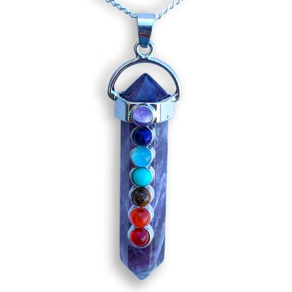 Enjoy free shipping on orders over $35 and easy returns every day at MagicCrystals.Com . This handmade Clear Quartz pendant features healing crystal beads representing each of the 7 Chakras. Check out our Clear Quartz pendant selection for the very best in unique or custom, handmade pieces.