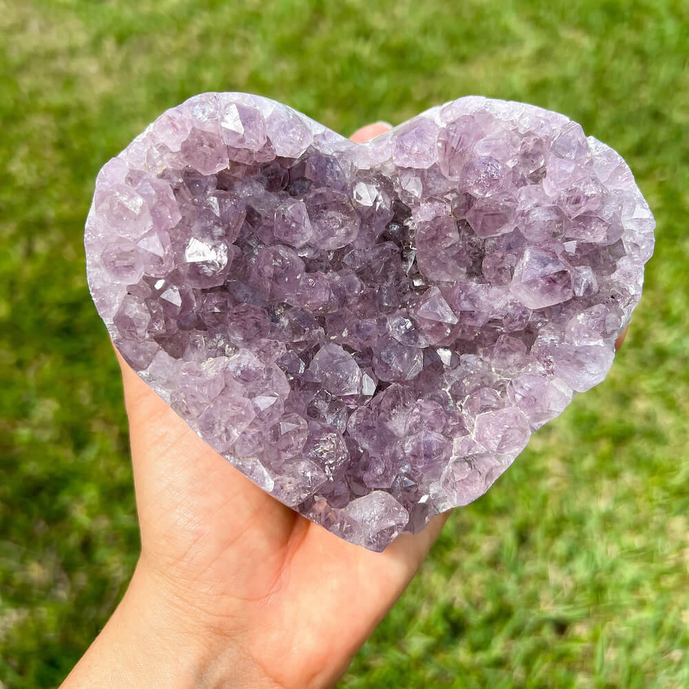 Amethyst Druzy Heart Stone, Amethyst Crystal Piece - Magic Crystals