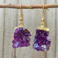 Shop for beautiful Natural Raw Amethyst Dangling Earrings, Golden Druzy Amethyst at magic crystals. magiccrystals.com offer excellent choice for women. available with FREE SHIPPING and in gold. Find a Gold Amethyst Earring or Gold Amethyst Earring when you shop at Magic Crystals. February birthstone.
