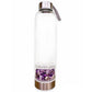 Amethyst-Gemstone. Looking for Authentic Tumbled Crystal Water Bottle | Glass and Stainless Steel Water Bottle? Shop at Magic Crystals for Crystal Bottle, Stone Infused, Elixir, Stainless Steel and Environmentally Friendly bottle. 400 - 500 ml Tumbled Gemstone Unique Mineral Collection Gift. Gem Elixir Water Bottle.