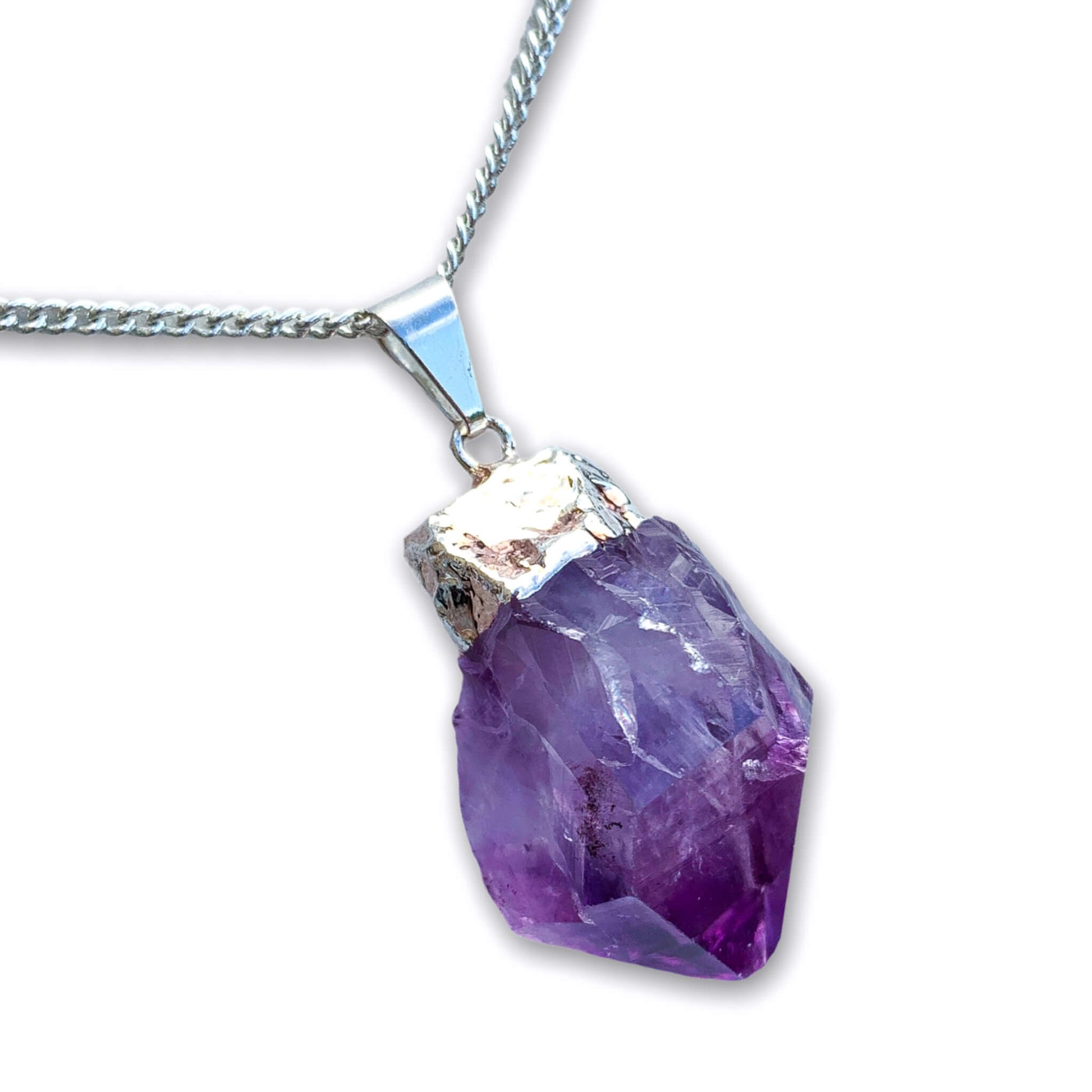 Raw Amethyst Pendant Amethyst necklace Healing - Magic Crystals - Stone Necklace