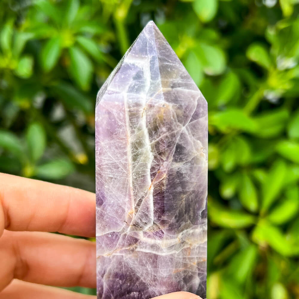 These amethyst Amethyst tower - Amethyst Obelisk - Amethyst Specimen hold a power all their own as they symbolize the ancient obelisks found in Egypt. Shop large Amethyst obelisks. Amethyst Obelisks and Towers are extremely powerful and protective stone with a high spiritual vibration, it is also a natural tranquilizer.    Amethyst-Obelisk-A