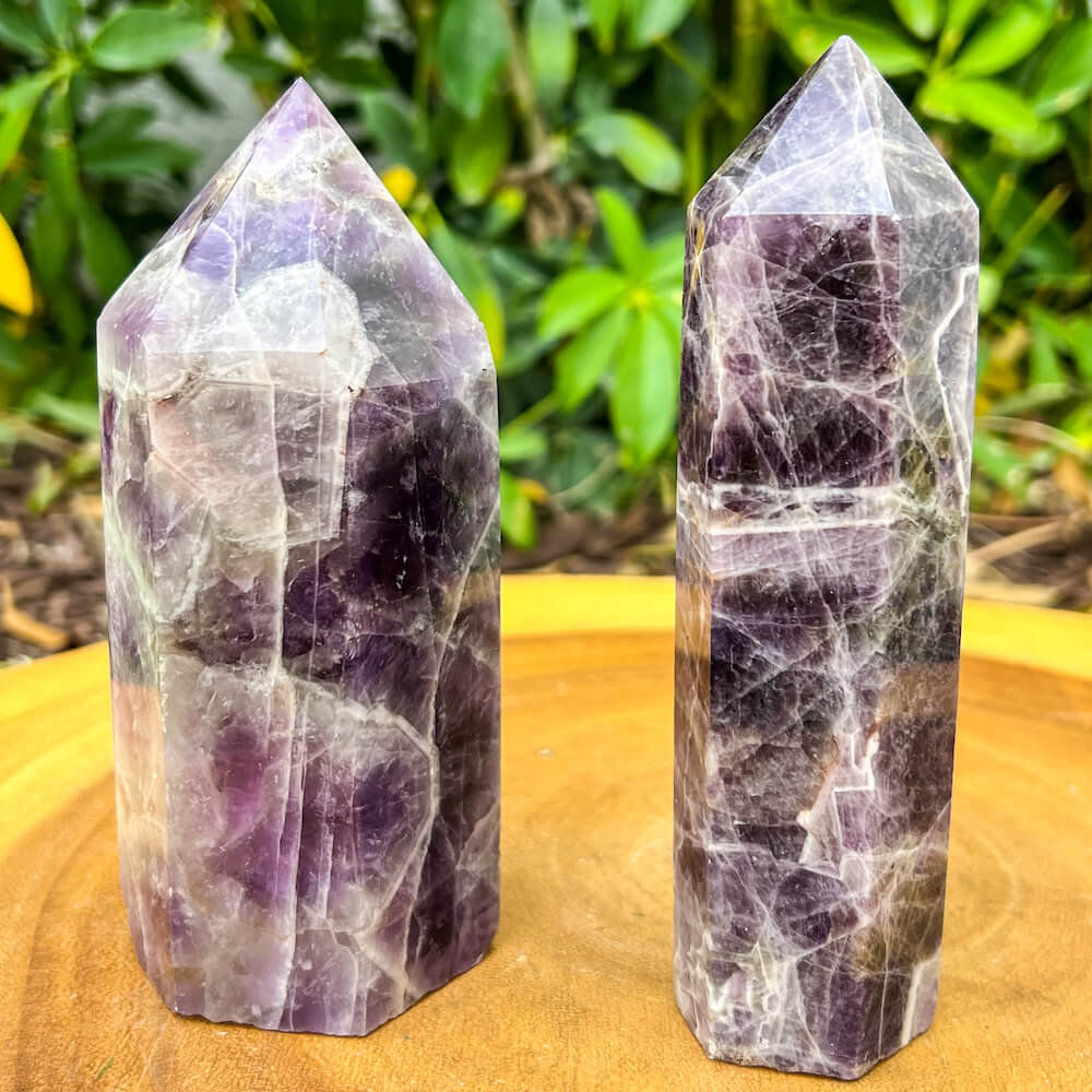 These amethyst Amethyst tower - Amethyst Obelisk - Amethyst Specimen hold a power all their own as they symbolize the ancient obelisks found in Egypt. Shop large Amethyst obelisks. Amethyst Obelisks and Towers are extremely powerful and protective stone with a high spiritual vibration, it is also a natural tranquilizer.  