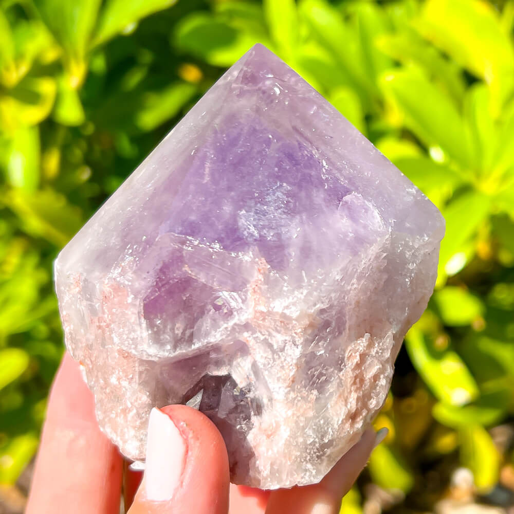 Amethyst Power Point - Looking for a Polished Point - Stone Points - Crystal Points - Power Point - Crystal Point Large - Crystal Point Tower - Stone Point? MagicCrystals.com has a wide variety of crystal points to power you grid!. These are used as an Alter Crystal Tower.  Magic Crystals offers free shipping! Crystal Grid Point