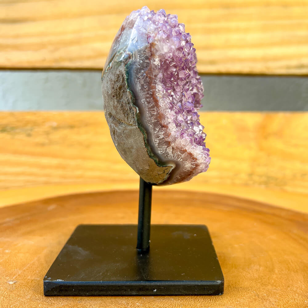 Gorgeous Amethyst Slice On a Stand - Polished Amethys