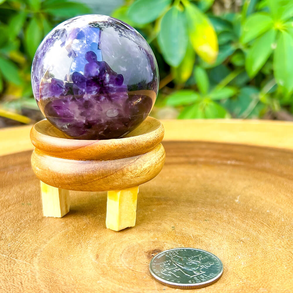 These amethyst Amethyst Sphere - Amethyst Ball - Amethyst Specimen hold a power all their own as they symbolize the ancient sphere found in Egypt. Shop large Amethyst Sphere. Amethyst Crystal Ball and Sphere are extremely powerful and protective stone with a high spiritual vibration, it is also a natural tranquilizer. Amethyst-Sphere-E