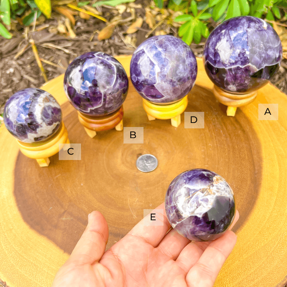 These amethyst Amethyst Sphere - Amethyst Ball - Amethyst Specimen hold a power all their own as they symbolize the ancient sphere found in Egypt. Shop large Amethyst Sphere. Amethyst Crystal Ball and Sphere are extremely powerful and protective stone with a high spiritual vibration, it is also a natural tranquilizer. Amethyst-Sphere
