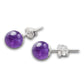 Amethyst-Stud-Beaded-Earrings-Magic-Crystals-Stud-Earrings-8mm Brazilian Purple Amethyst Ball Stud Post Earrings, Solid, Purple Color, February Birthstone, Purple Earrings, Minimalist