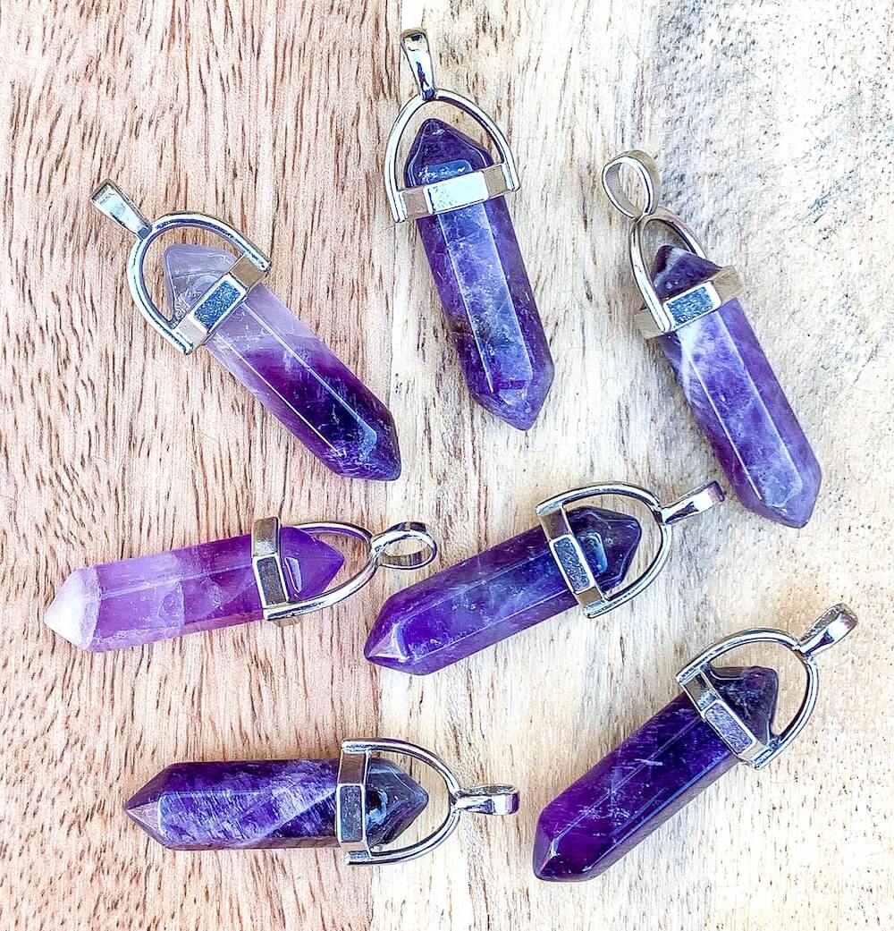 Double Point Gemstone Necklace - Amethyst.Looking for a handmade Crystal Jewelry? Find genuine Double Point Gemstone Necklace when you shop at Magic 