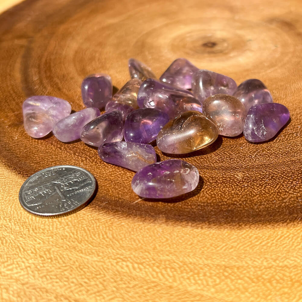 Looking for Ametrine Tumbles? Shop for Tumbled Stones, Natural Ametrine, Pocket Stones, Polished Crystals, Amethyst with Citrine at Magic Crystals. Magiccrystals.com  Rare Healing Crystal with FREE SHIPPING available. Powerful shielding from negative energy.