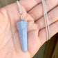 Angelite Stone Double Point Pendant Necklace - Stone Necklace - Magic Crystals