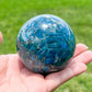 Looking for a Blue Apatite Sphere? Shop for Natural Blue Apatite Sphere- A at Magic Crystals. We carry the very best in unique, handmade Blue Apatite sphere, Blue Apatite Crystal ball. Quartz Crystal Ball, Home Decoration, energy crystal. Apatite assists with MOTIVATION and MANIFESTATION. Gemini stone.