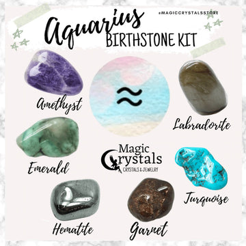 Aquarius Zodiac Crystal Set Crystals for Aquarius Magic Crystals