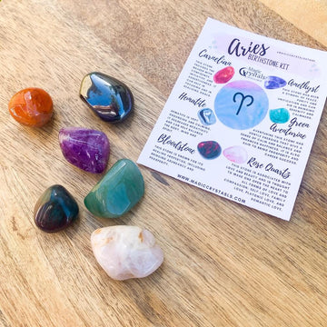 Aries Stone Color Aries Zodiac Crystal Set Crystals For Aries