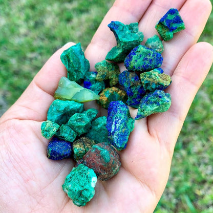 Check out Magic Crystals for the very best in unique, Azurite Malachite Tumbled, Azurite Malachite healing stones, Azurite-Malachite, polished Azurite Malachite, Rough Azurite on Malachite at Magic Crystals. Buy Premium, unique Malachite with Azurite crystals. Reiki energy blessed raw Malachite and Azurite crystal clusters. Small clusters