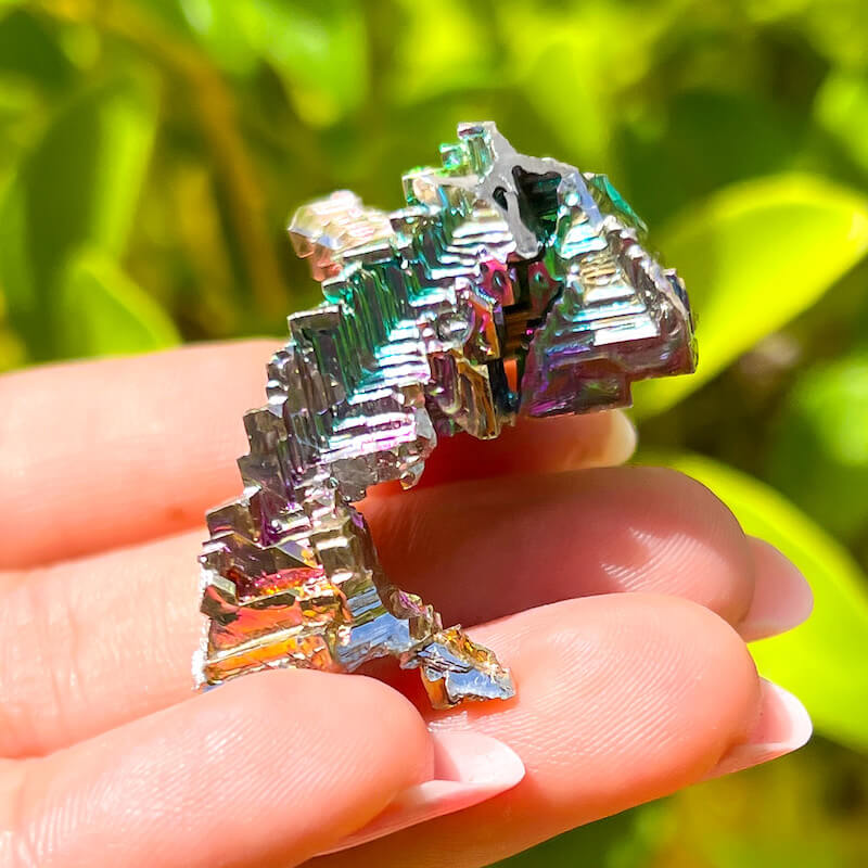 j3- Rainbow-Bismuth-Cluster-Bismuth-Specimen - Magic Crystals
