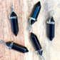 Double Point Gemstone Necklace - Black Onyx. Looking for a handmade Crystal Jewelry? Find genuine Double Point Gemstone Necklace when you shop at Magic Crystals. Crystal necklace, for mens and women. Gemstone Point, Healing Crystal Necklace, Layering Necklace, Gemstone Appeal Natural Healing Pendant Necklace. Collar de piedra natural unisex.
