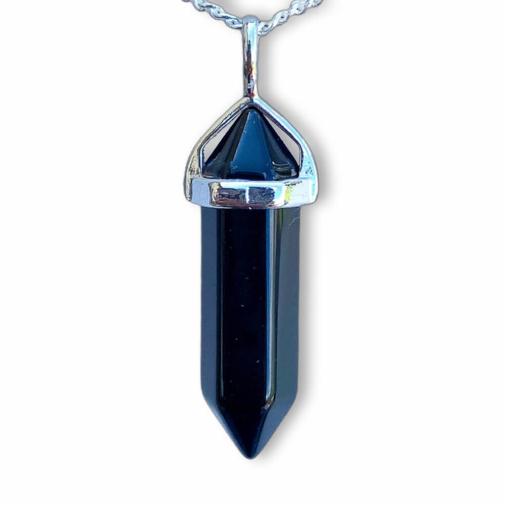 Double Point Gemstone Necklace - Blue Goldstone. Looking for a handmade Crystal Jewelry? Find genuine Double Point Gemstone Necklace when you shop at Magic Crystals. Crystal necklace, for mens and women. Gemstone Point, Healing Crystal Necklace, Layering Necklace, Gemstone Appeal Natural Healing Pendant Necklace. Collar de piedra natural unisex.