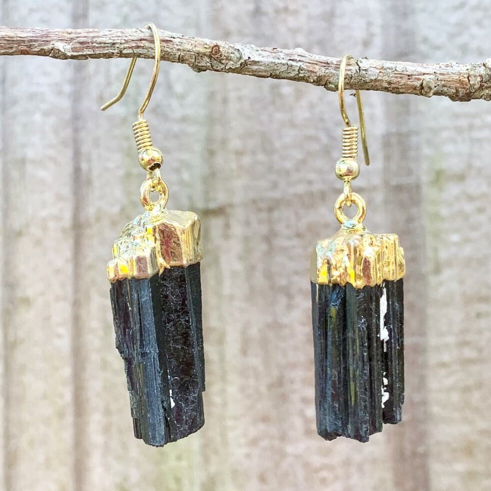 Check out our Black Tourmaline Crystal Earrings, Tourmaline Jewelry. The Best Quality Handmade Healing Crystal earrings for Protection. This is a Great Stone to Keep you grounded and Align your Root Chakra. Black Stone Earrings - Wife Gift For Her - Tourmaline Jewelry at Magic Crystal with Free Shipping Available.