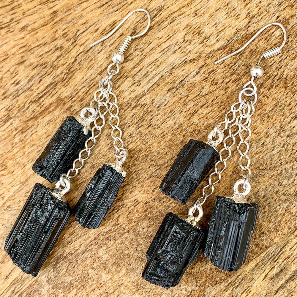 Check out our Black Tourmaline Crystal Dangle Earrings, Tourmaline Jewelry. The Best Quality Handmade Healing Crystal earrings for Protection. This is a Great Stone to Keep you grounded and Align your Root Chakra. Black Stone Earrings - Wife Gift For Her - Tourmaline Jewelry at Magic Crystal Free Shipping Available