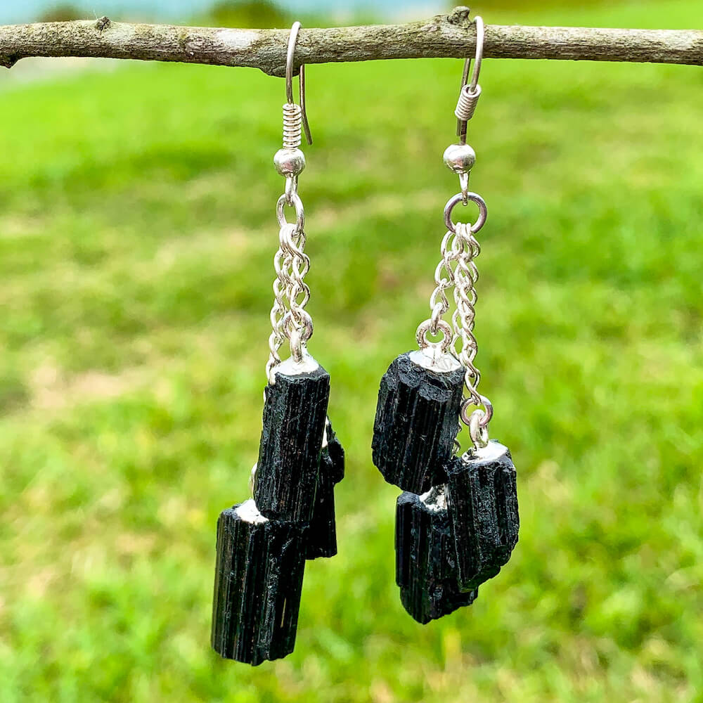 Check out our Black Tourmaline Crystal Dangle Earrings, Tourmaline Jewelry. The Best Quality Handmade Healing Crystal earrings for Protection. This is a Great Stone to Keep you grounded and Align your Root Chakra. Black Stone Earrings - Wife Gift For Her - Tourmaline Jewelry at Magic Crystal Free Shipping Available