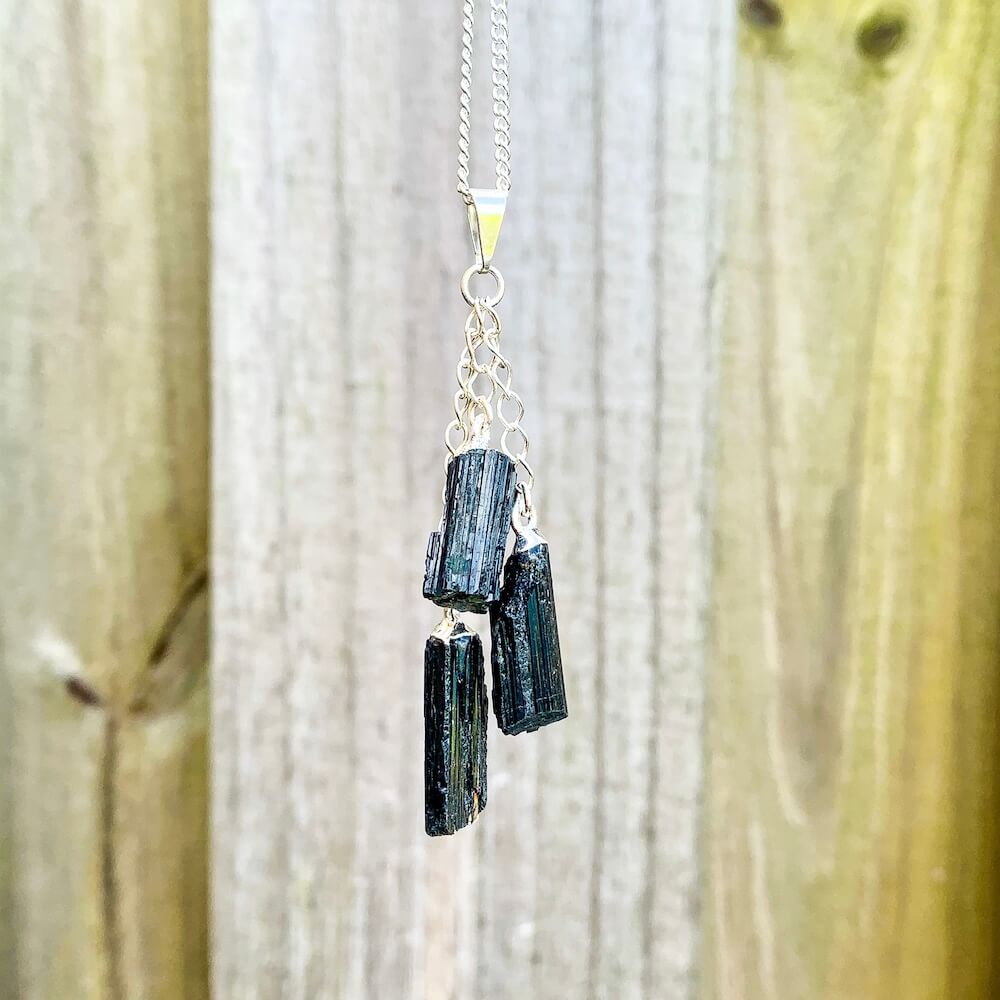 Check out our Triple Raw Black Tourmaline Crystal Pendant Necklace. The Best Quality Handmade Healing Crystal Gemstones for Protection. This tourmaline Jewelry Great Stone to Keep you grounded and Align your Root Chakra. Magic Crystal Free Shipping Available.