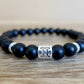 Black Onyx Matte Stone Gemini Zodiac Sign Bracelet-Bracelets-Magic Crystals