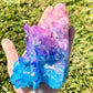 Shop for Aura Quartz cluster points. Blue Purple Aura Crystal Point Aura Stone Flashy Rainbow Aura Crystal Point at Magic Crystals. Blue Aqua Aura & Rose Aura Quartz Cluster 346 grams at magiccrystals.com are Clear Quartz bonded with Platinum which results in a lovely raspberry rose, blue, and a purple metallic sheen.