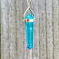 Looking for Blue Aura Points, Blue Quartz Double Point? Shop at Magic Crystals for a variety of Blue Aura Quartz Crystal Necklace - Sterling Silver Healing Gemstone Aura Quartz Necklace, Blue Aura Quartz Pendant, Healing Jewelry. Raw Blue Aura Quartz Crystal Necklace, Raw Crystal Point Pendant, Necklace for Men Women