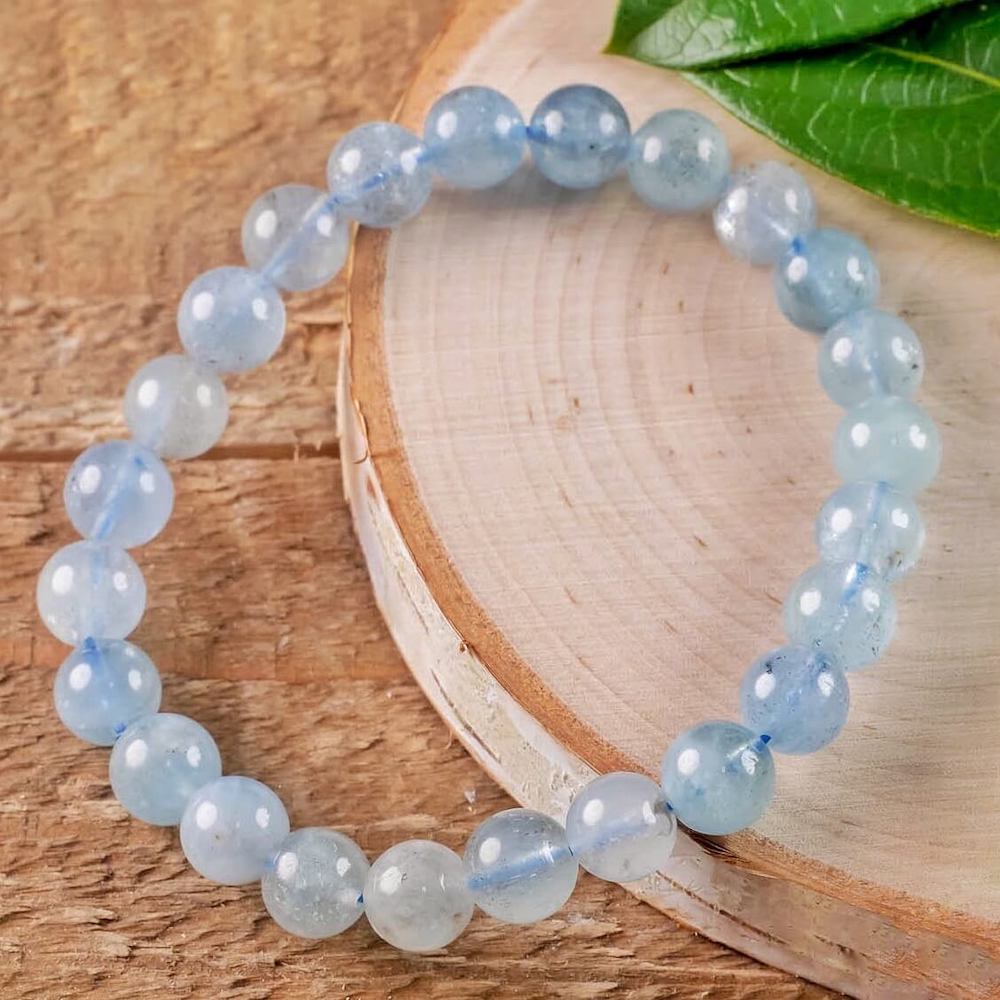 Shop for Aquamarine Gemstone Beaded Bracelet, March Birthstone Healing crystal Bracelet, Aquamarine Jewelry at Magic Crystals. Aquamarine beaded bracelets are a great SOOTHING stone. Bracelets for Women, Aries gemstone. FREE SHIPPING AVAILABLE at magiccrystals.com