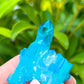 Looking for Blue Aqua Aura Quartz Cluster? Shop at Magiccrystals.com for Aqua Aura Quartz Crystal Cluster, Blue Aura Clear Quartz, Crystal for Empowerment and Expression and Healing Crystal. Free shipping available. Blue-Aura-Quartz-Crystal-Cluster-D