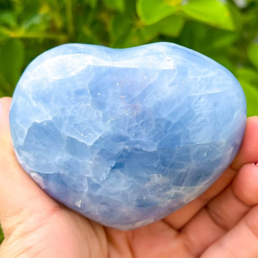 Looking for a Blue Calcite Heart? Shop at Magic Crystals for Blue Calcite Polished Carved Plate, Blue Calcite Stone, Blue Calcite Point, Stone Heart with free shipping available. Natural Blue Calcite Gemstone for TRANQUILITY and HEALING. Magiccrystals.com offers the best quality gemstones. Blue-Calcite-Heart-A