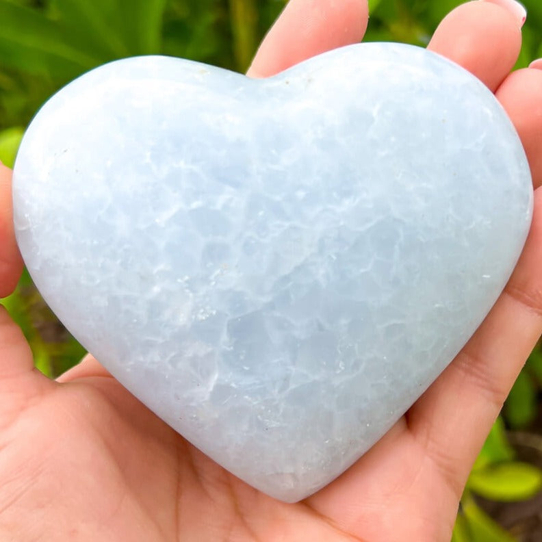 Looking for a Blue Calcite Heart? Shop at Magic Crystals for Blue Calcite Polished Carved Plate, Blue Calcite Stone, Blue Calcite Point, Stone Heart with free shipping available. Natural Blue Calcite Gemstone for TRANQUILITY and HEALING. Magiccrystals.com offers the best quality gemstones. Blue-Calcite-Heart-D