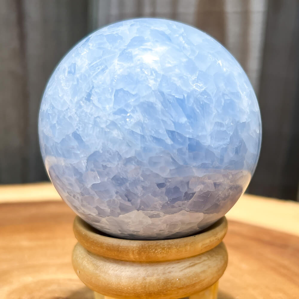 Looking for a Blue Calcite Sphere? Find a Beautiful Extra Large Blue Calcite Sphere - B at Magic Crystals for Blue Calcite Polished Carved crystal ball, Blue Calcite Stone, Blue Calcite Point, Blue Calcite Polished Ball. Blue Calcite for TRANQUILITY and HEALING. Magiccrystals.com offers the best quality gemstones.
