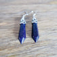 Gemstone Dangling Earrings. Blue Goldstone Dangle-Earrings. Looking Natural Stone Earrings - Dangling Crystal Jewelry? Show Jewelry at Magic Crystals. Natural stone, dangle earrings, and more. Crystal Single Point Earrings, Small Crystal Points, Healing Crystal Earrings, Gemstones, and more. FREE SHIPPING available.