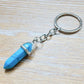 Blue Turquoise Natural Gemstone Keychain, Blue Keychains, Magic Crystals KEYCHAIN. Pet Collar Charm, Bag Accessory, crystal on the go, keychain charm, gift for her and him.Blue Turquoise is a great SPIRITUALITY. Blue Howlite Turquoise Crystal Key, Crystal Keyring blue stone keys