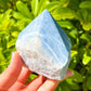 Blue Quartz Power Point - Looking for a Polished Point - Stone Points - Crystal Points - Power Point - Crystal Point Large - Crystal Point Tower - Stone Point? MagicCrystals.com has a wide variety of crystal points to power you grid!. These are used as an Alter Crystal Tower.  Magic Crystals offers free shipping! Crystal Grid Point