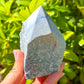 Blue Quartz Power Point - Looking for a Polished Point - Stone Points - Crystal Points - Power Point - Crystal Point Large - Crystal Point Tower - Stone Point? MagicCrystals.com has a wide variety of crystal points to power you grid!. These are used as an Alter Crystal Tower.  Magic Crystals offers free shipping! Crystal Grid Point