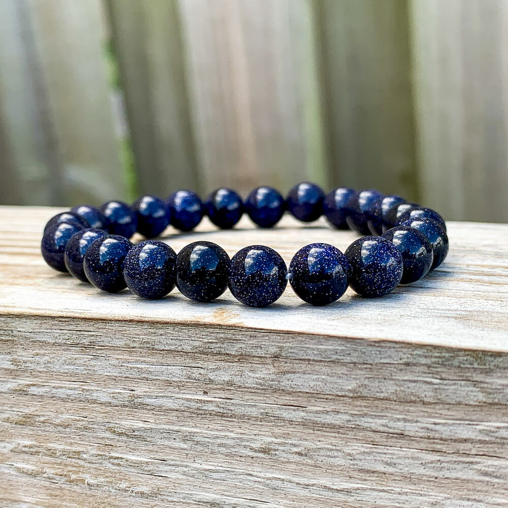 Looking for BLUE GOLDSTONE Bead Stretchy String Bracelet? Shop at Magic Crystals for BLUE GOLDSTONE Jewelry. BLUE GOLDSTONE Stone Bracelets are good for  PROTECTION, MONEY andPOWER. Blue Goldstone is highly regarded in the spirit realm as a protection mineral. 